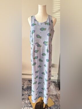 Fresh Produce Maxi dress 100%cotton novelty fish print breathable  spring summer